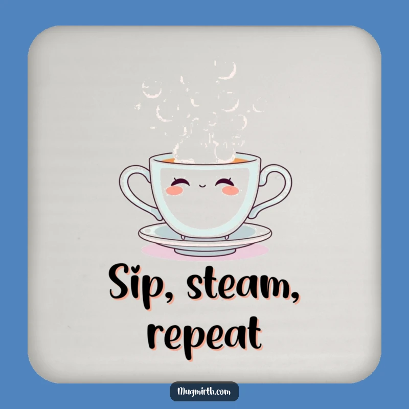Funny Steam Bubble Teacup Coaster: Protect Surfaces with Smiles