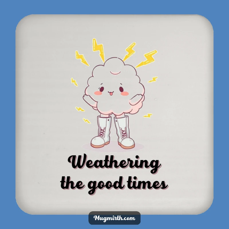 Funny Cloud Juggling Lightning Coaster - Quirky Bar Decor Gift