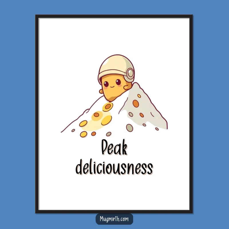 Funny Potato Climbing Cheese Poster: Hilarious Spud Adventure Art