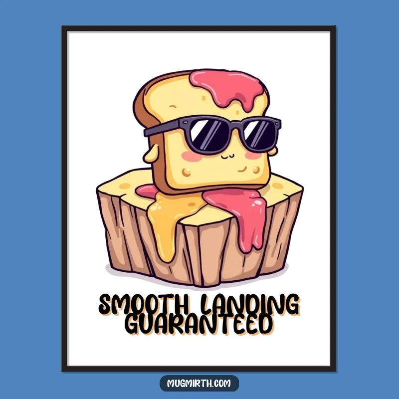 Funny Toast Jam Sunglasses Poster - Whimsical Breakfast Art Gift