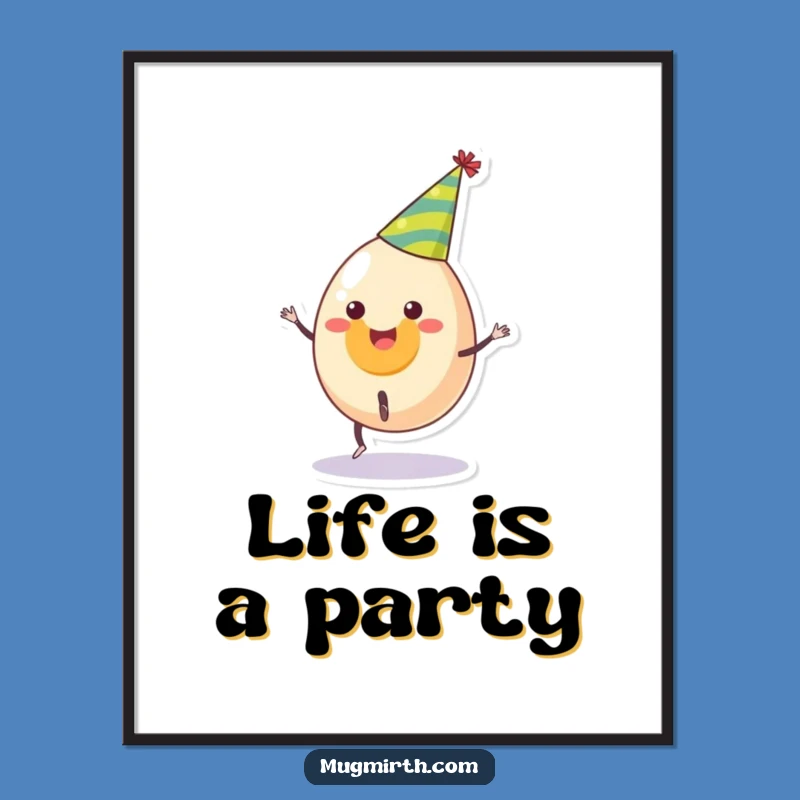Funny Egg Cartwheel Party Poster - Hilarious Wall Art Decor