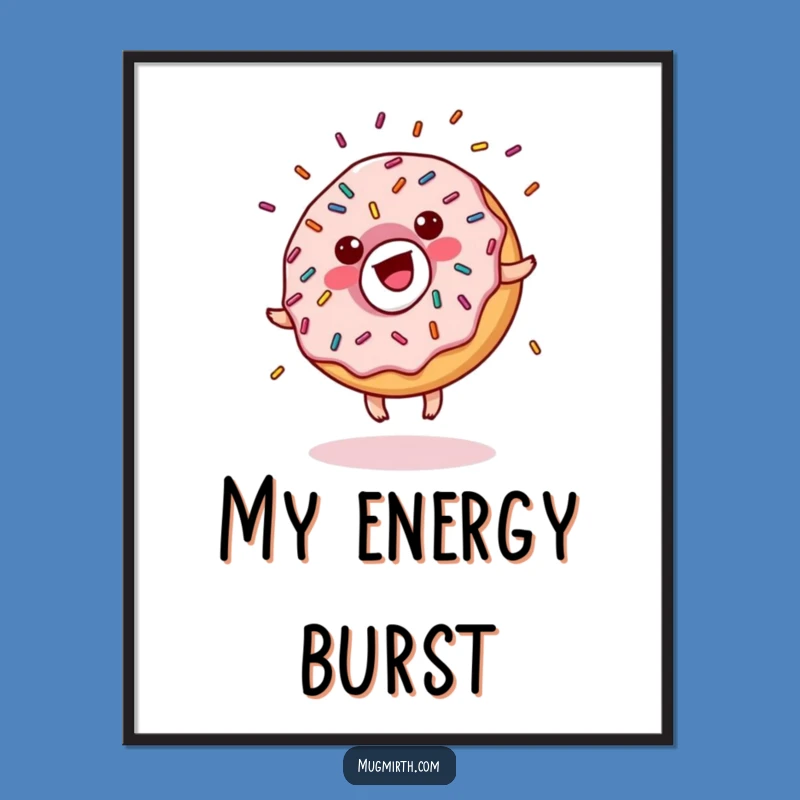Funny Donut Cartwheel Poster - Hilarious Sprinkled Pastry Art Print for Walls