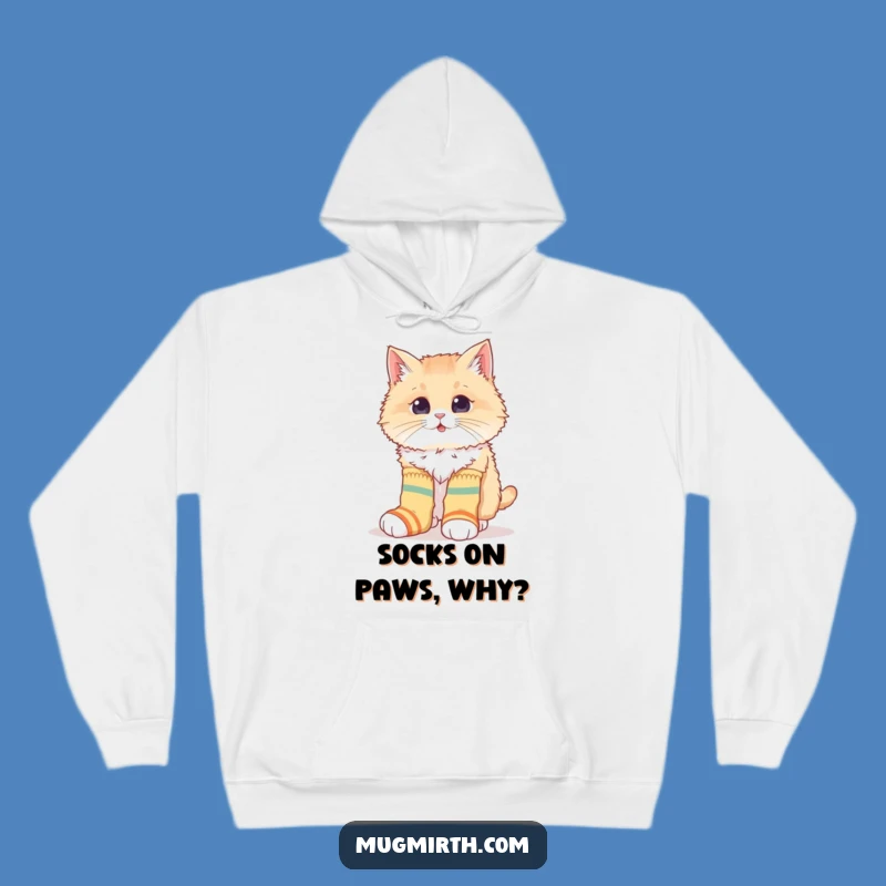 Funny Cat Sock Hoodie: Cozy Mismatched Vibes Funny Gift