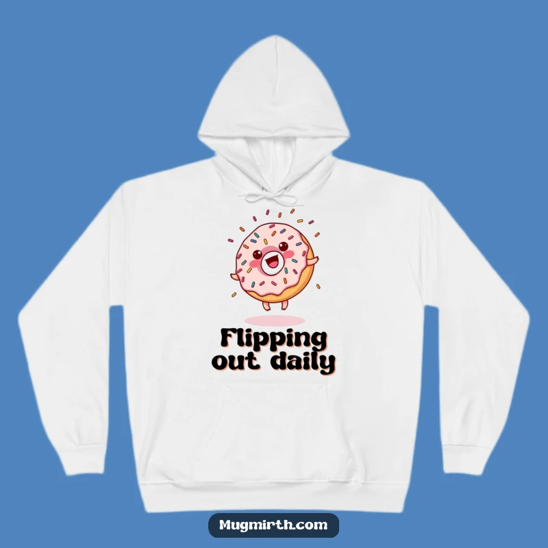 Funny Donut Cartwheel Hoodie - Cozy & Hilarious Sprinkled Pastry Sweatshirt Gift