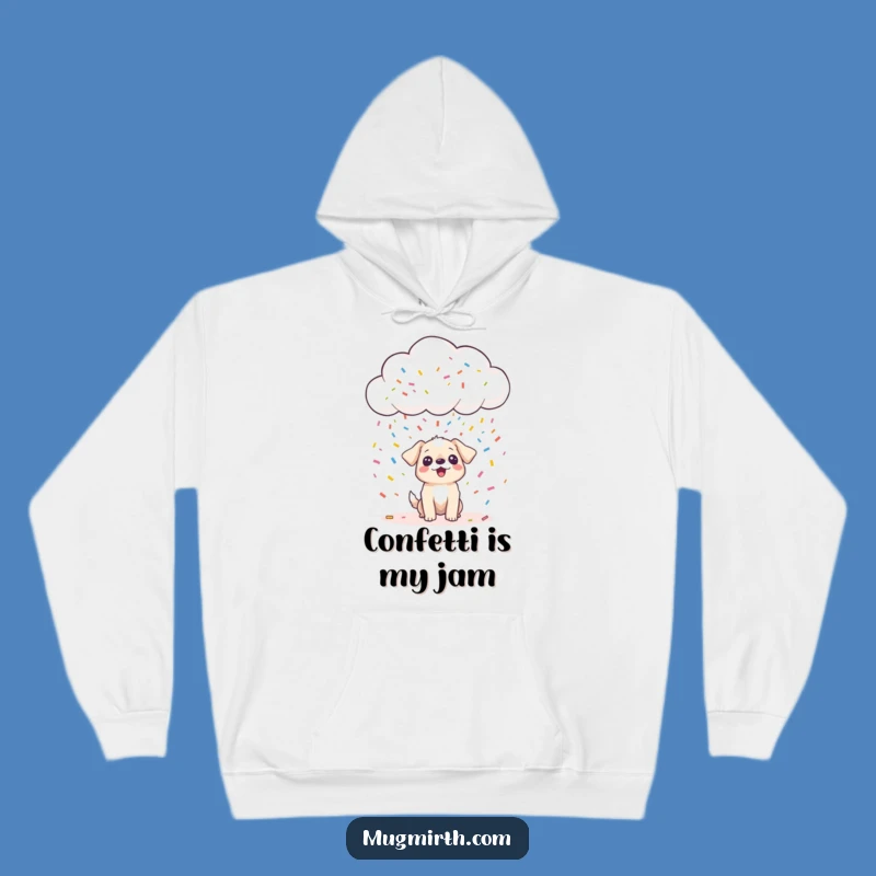 Funny Happy Cloud Confetti Dog Hoodie - Cozy & Cheerful Comfort