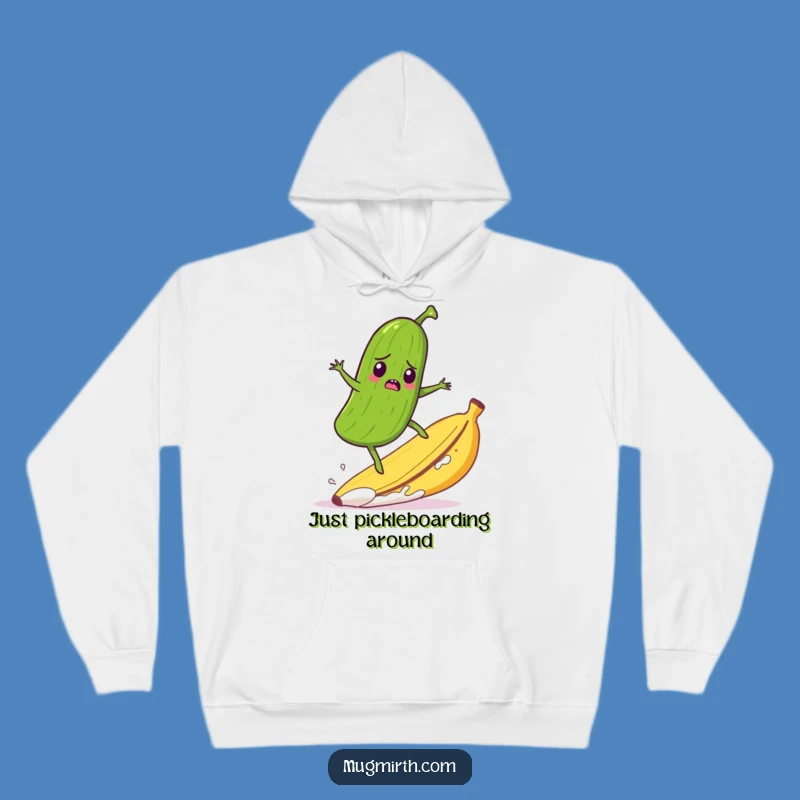 Funny Pickle Banana Peel Surf Hoodie - Cozy Action Gift