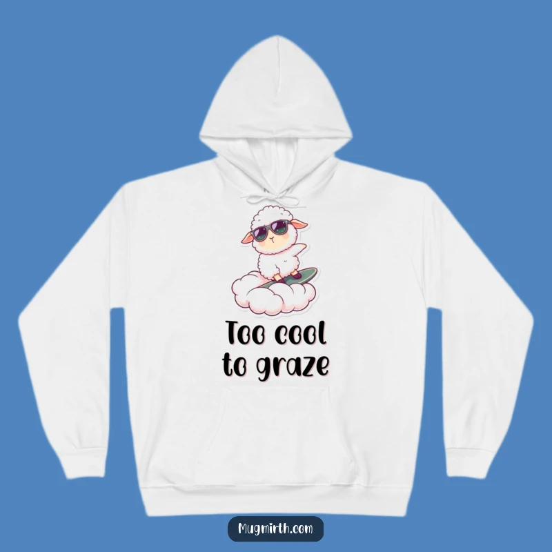 Funny Sheep Surfing Cloud Hoodie: Cozy & Cool Winter Fun