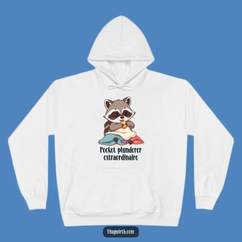 Funny Raccoon Button Stealer Hoodie - Cozy & Comical Animal Design, Ideal Funny Gift for Cold Days