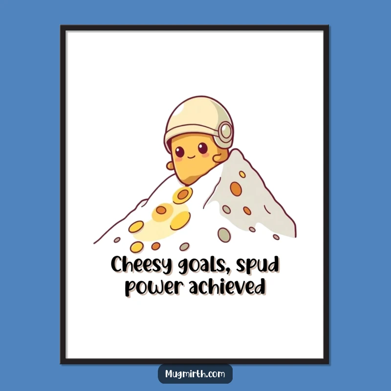 Free Printable Funny Potato Cheese Climb Wall Art - Whimsical Downloadable Decor Gift