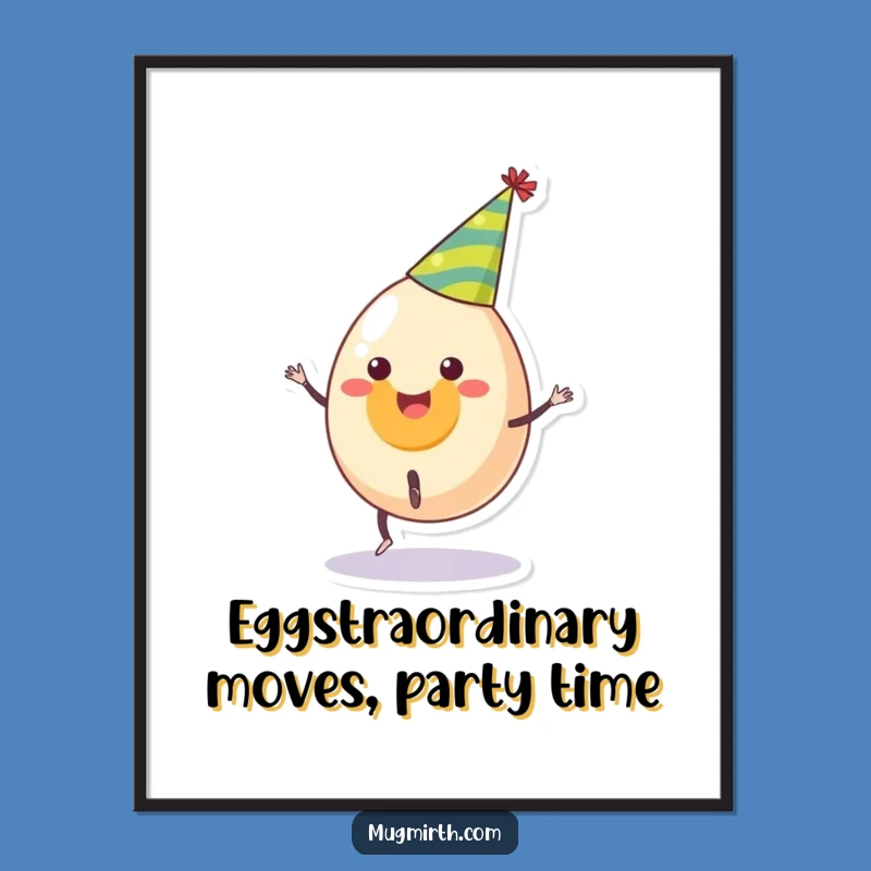 Free Printable Wall Art: Joyful Egg Cartwheel Party Humor Downloadable Decor