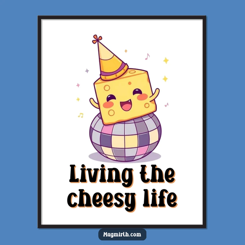 Free Printable Disco Cheese Art: Funny Party Downloadable Wall Decor