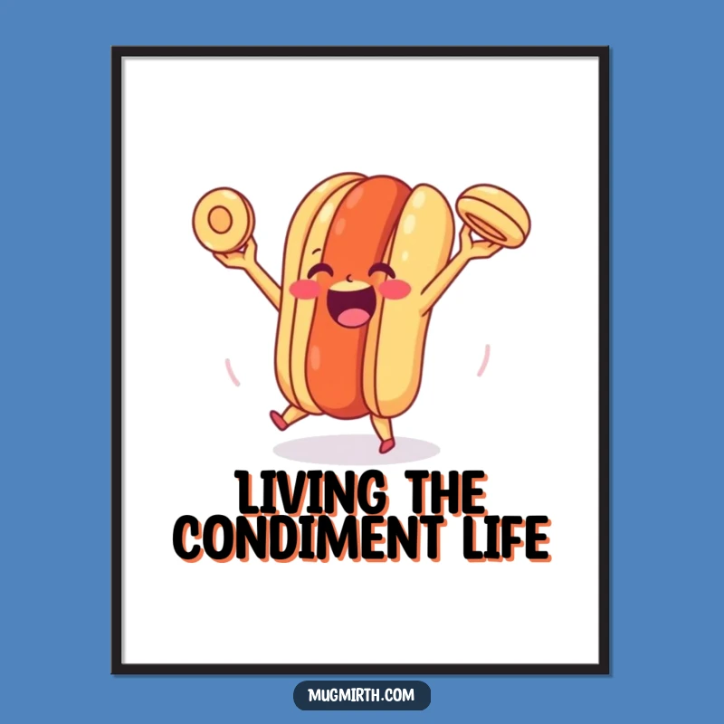 Free Printable Wall Art: Funny Juggling Hot Dog Bun, Hilarious Downloadable Decor