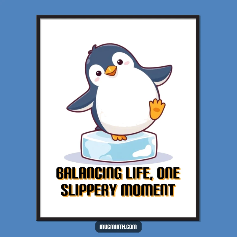 Free Printable Wall Art: Penguin Handstand Fail - Quirky & Funny Downloadable Decor!