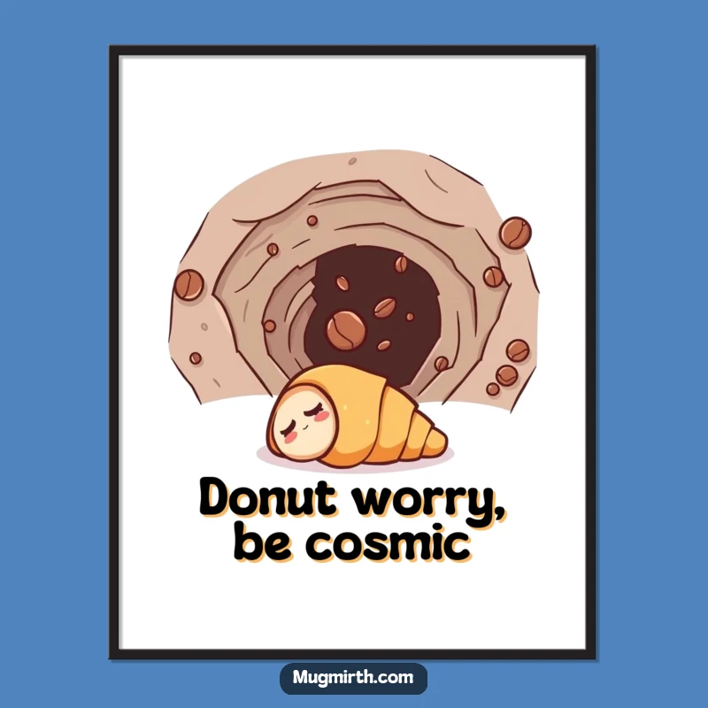 Funny Free Printable Wall Art: Croissant Wormhole Coffee - Quirky Downloadable Decor