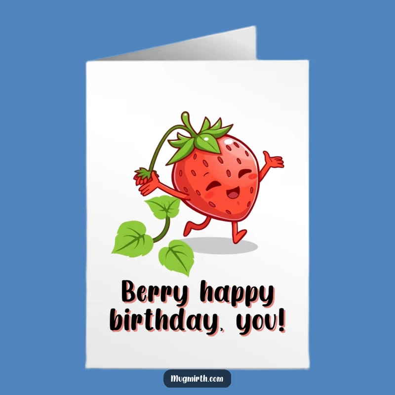 Free Printable Birthday Card: Tripping Strawberry for Funny DIY Celebrations