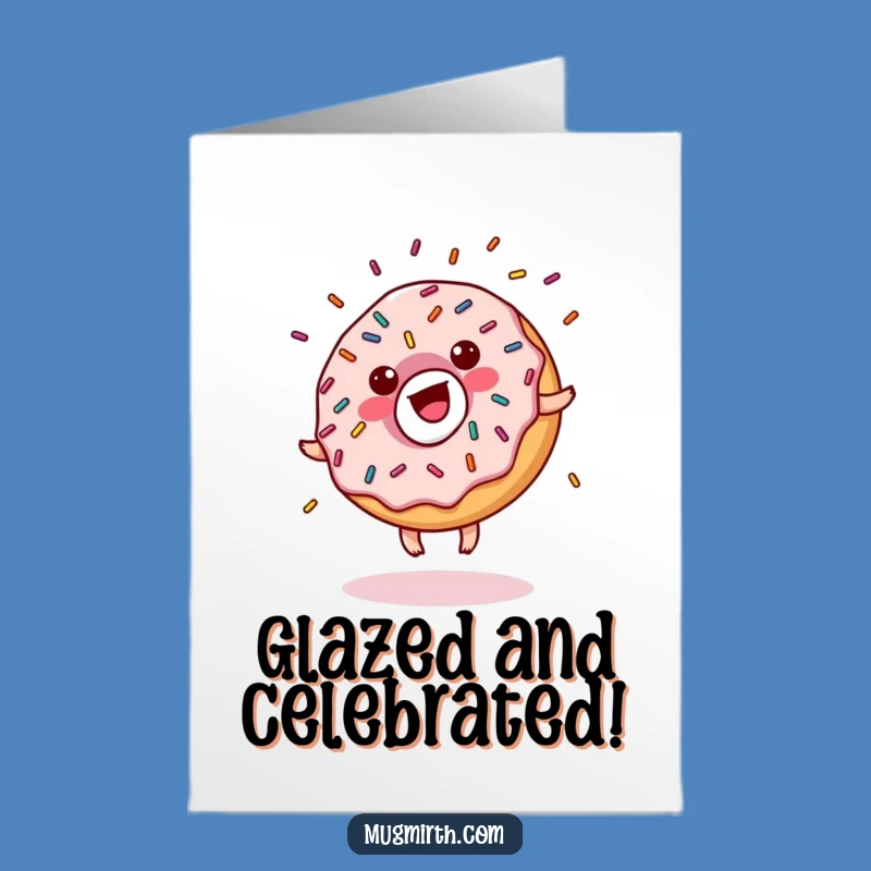 Free Printable Birthday Card: Funny Donut Cartwheel - Hilarious Downloadable Gift!