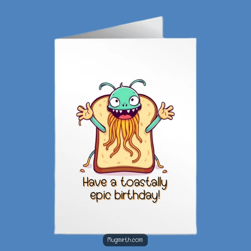 Free Printable Birthday Card: Toast High-Five Flying Spaghetti Monster - Funny Gift!