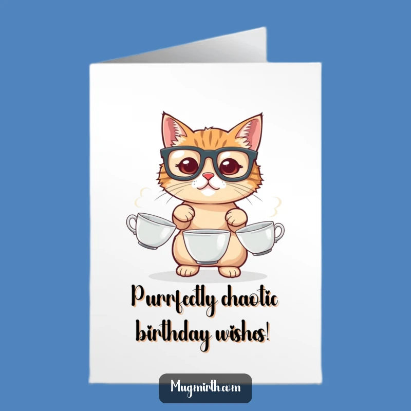 Free Printable Funny Juggling Cat Birthday Card - Clumsy Downloadable Gift