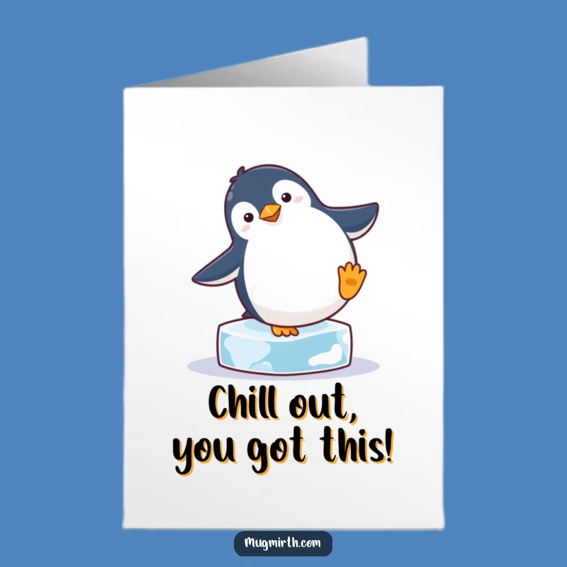 Free Printable Congrats Card: Penguin Handstand Attempt - Celebrate with Laughter!