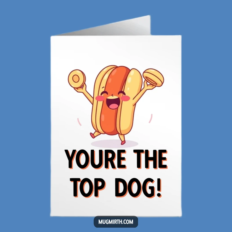 Free Printable Congrats Card: Juggling Hot Dog Bun, Funny Downloadable Success Gift