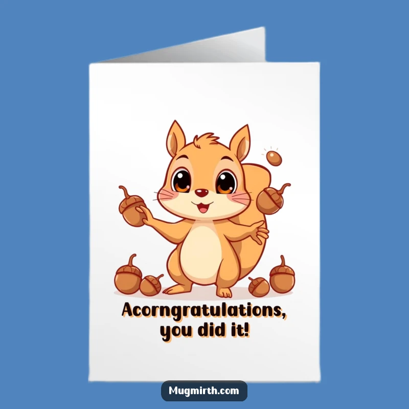 Free Printable Congrats Card: Squirrel's Acorn Acrobatics