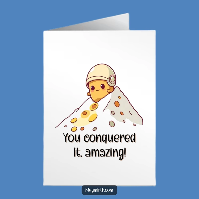 Free Printable Funny Potato Cheese Climb Congrats Card - Amusing Downloadable Gift