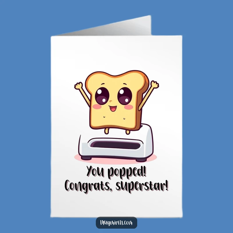 Free Printable Congrats Card: Leaping Toast, Funny Downloadable Achievement Gift