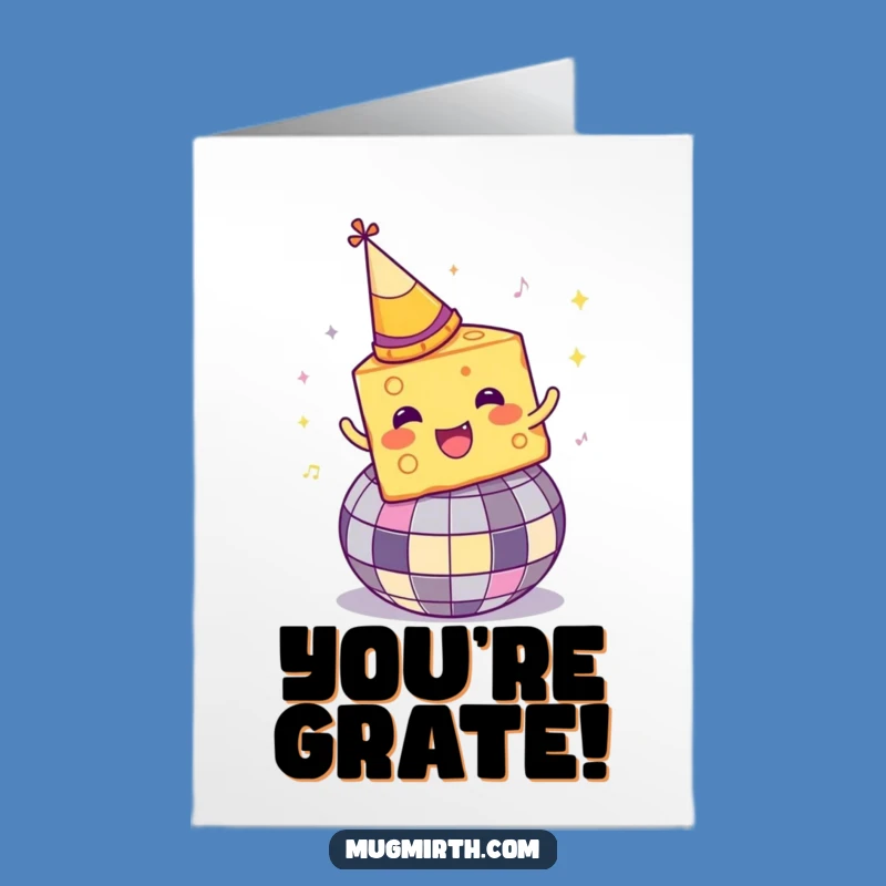 Free Printable Cheese Congratulations Card: Disco Cheese Celebration Funny Downloadable
