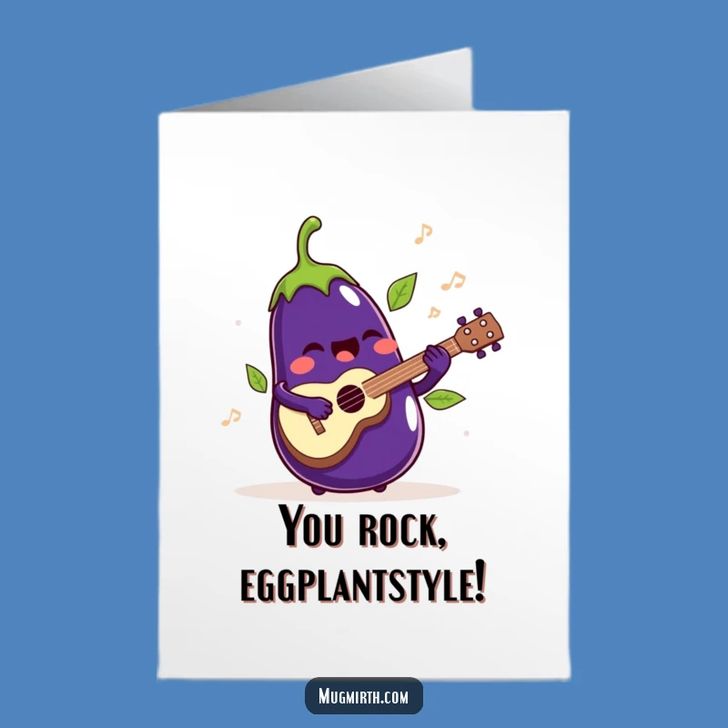 Free Printable Eggplant Congrats Card: Musical Veggie Victory, Funny Downloadable Gift