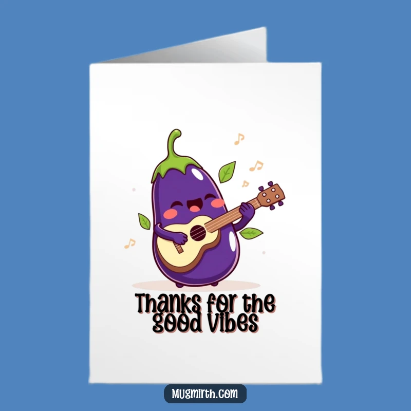 Free Printable Eggplant Thank You Card: Musical Veggie Gratitude, Downloadable Funny Gift