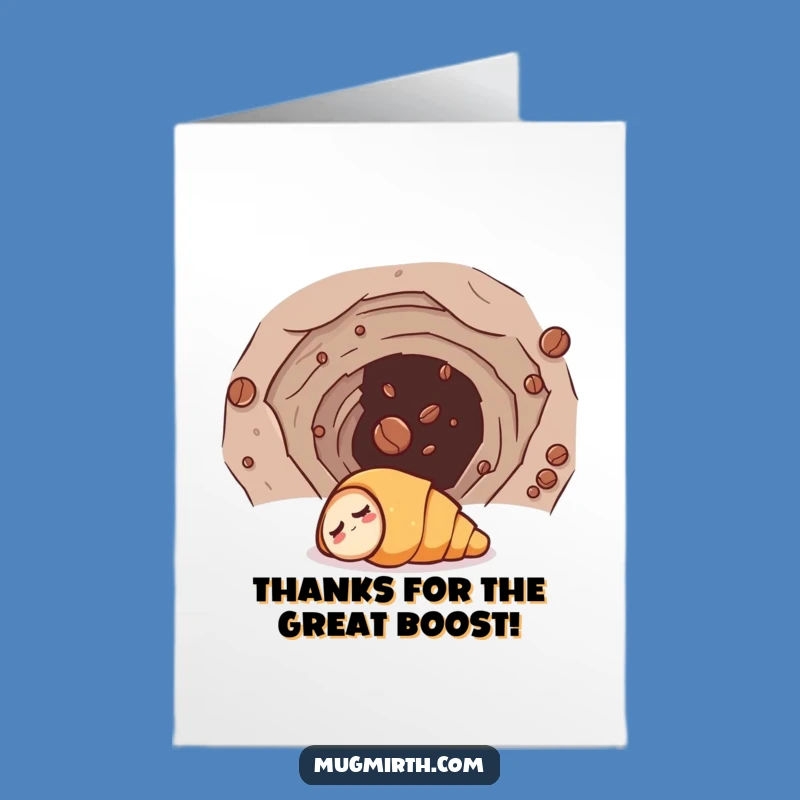 Free Printable Thank You Card: Funny Croissant Wormhole - Downloadable Thanks