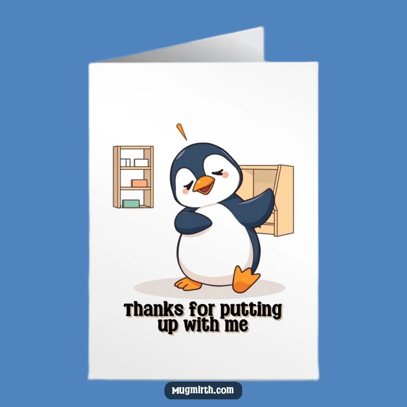 Free Printable Thank You Card: Penguin Flat-Pack Triumph Humor Greeting