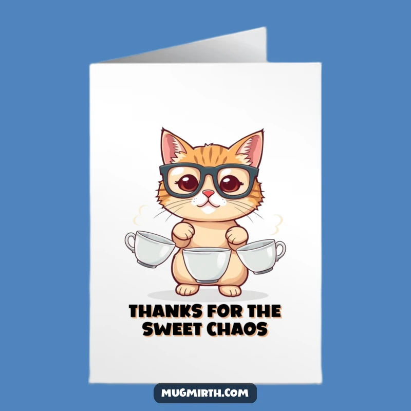 Free Printable Funny Juggling Cat Thank You Card - Grateful Downloadable Gift