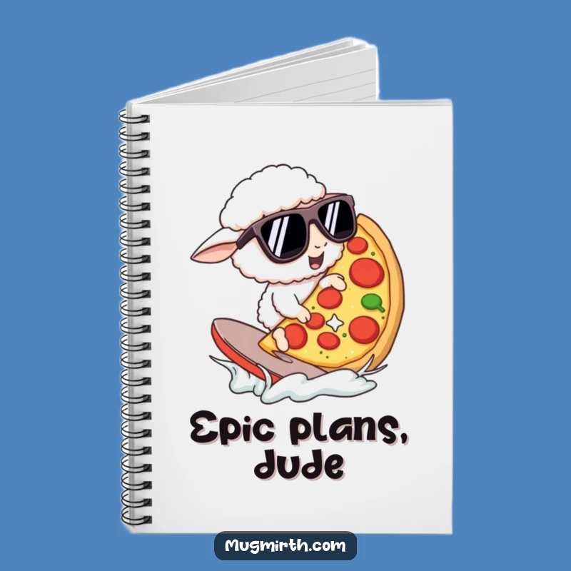 Funny Pizza Surfing Sheep Notebook: Epic Ideas, Perfect Funny Gift