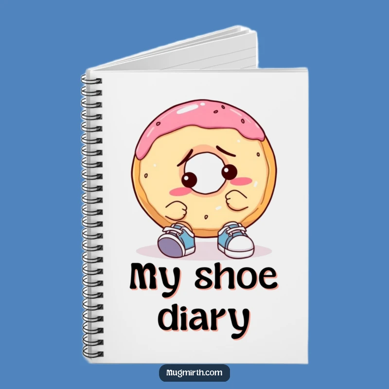 Funny Confused Donut Notebook: Tiny Shoe Trouble journal, a hilarious gift for note-taking.