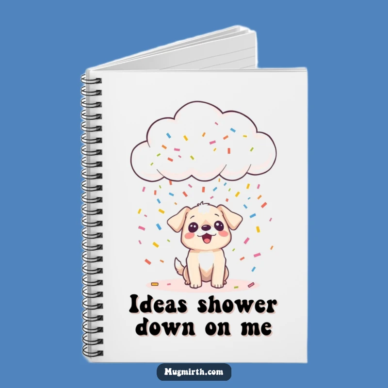 Funny Happy Cloud Confetti Dog Notebook - Capture Joyful Ideas