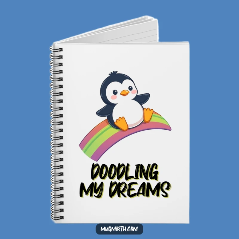 Funny Penguin Rainbow Notebook - Slider Journal, Creative & Fun Gift