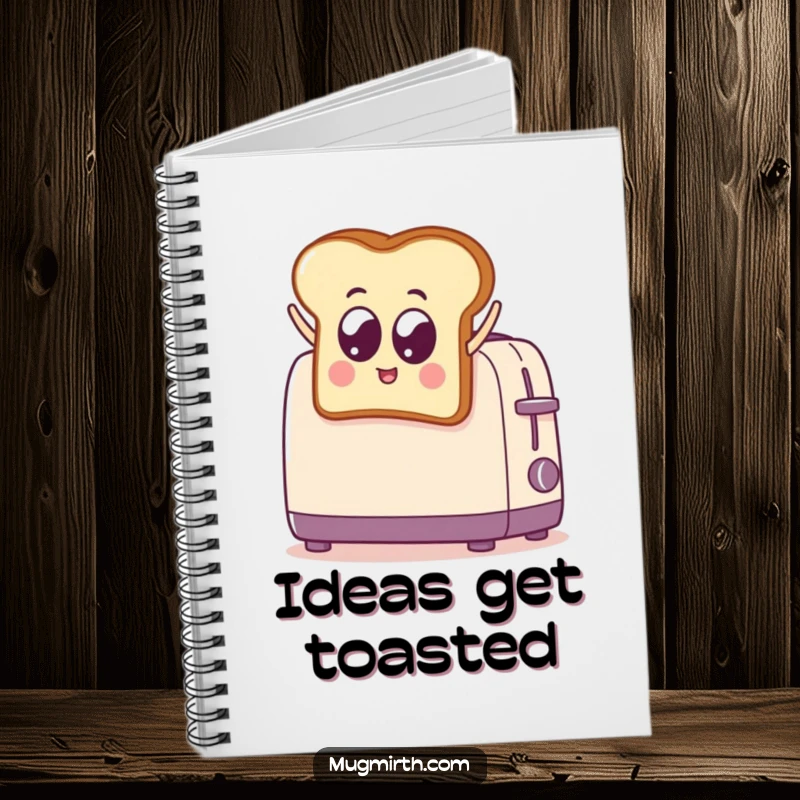 Funny Toast Jumps into Toaster Notebook: A journal with a humorous illustration of a googly-eyed toast slice jumping into a toaster. Great for notes.