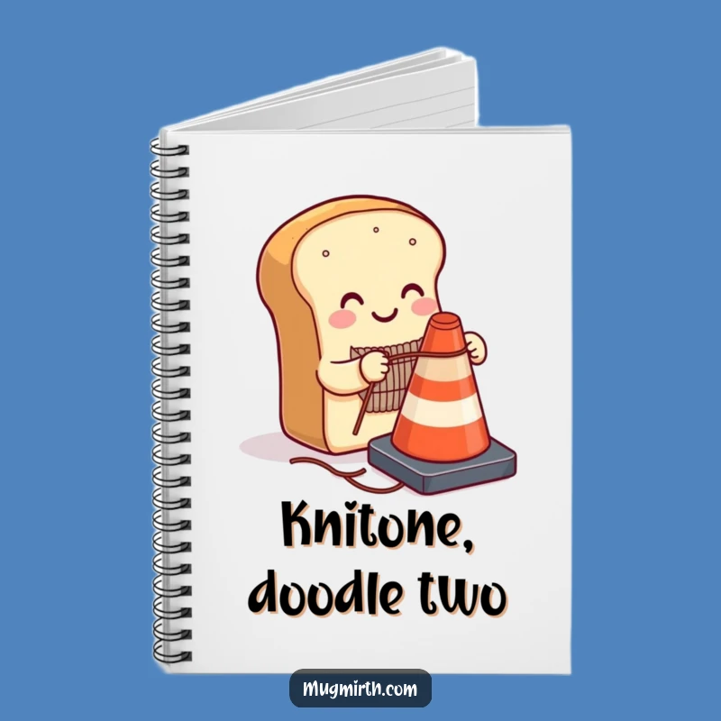 Funny Bread Traffic Cone Notebook - Whimsical Knitting Journal, Perfect Humorous Gift