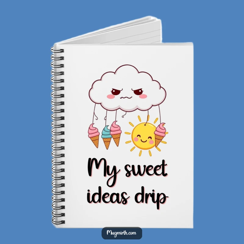 Funny Grumpy Cloud Ice Cream Notebook - Hilarious Journal for Ideas