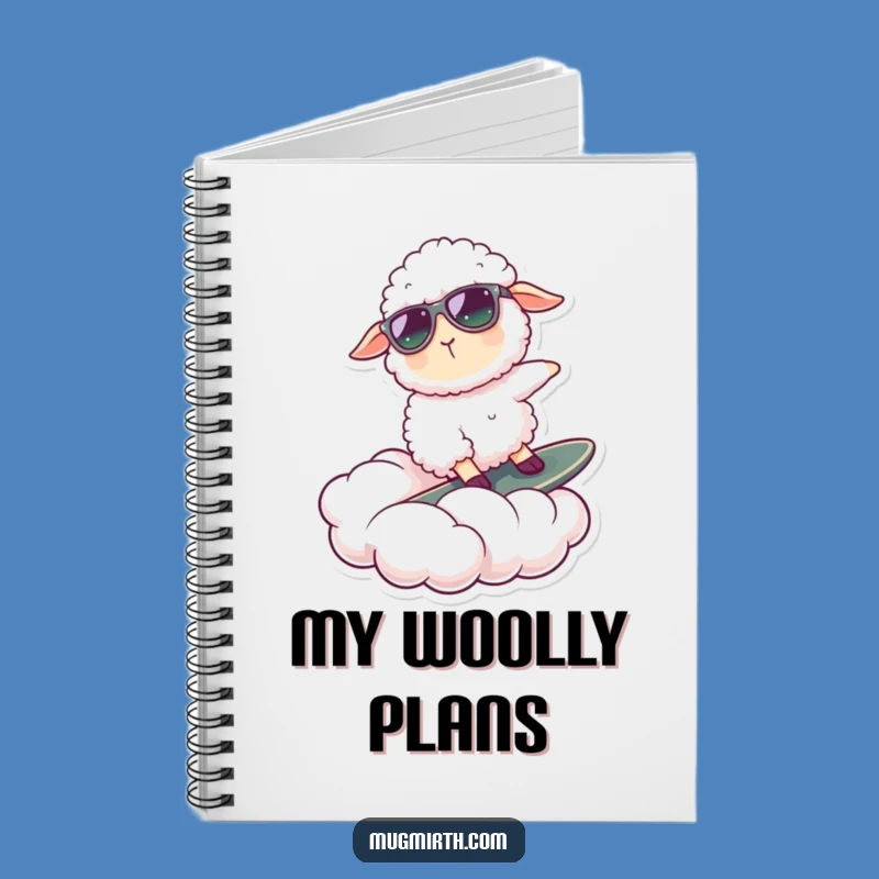 Funny Sheep Surfing Cloud Notebook: Jot Down Ideas with a Smile