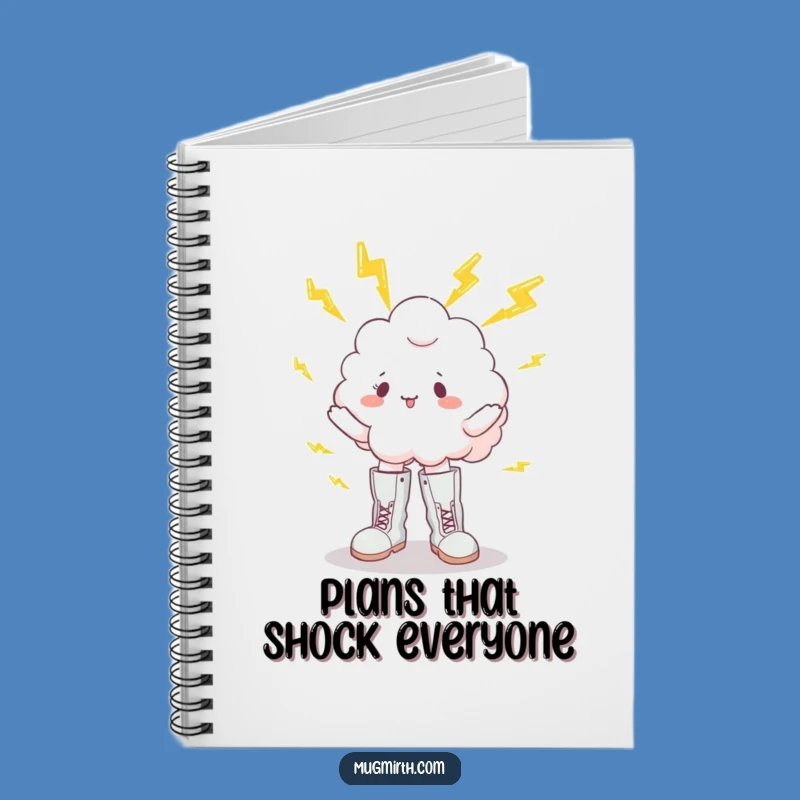 Funny Cloud Juggling Lightning Notebook - Creative Journal Gift