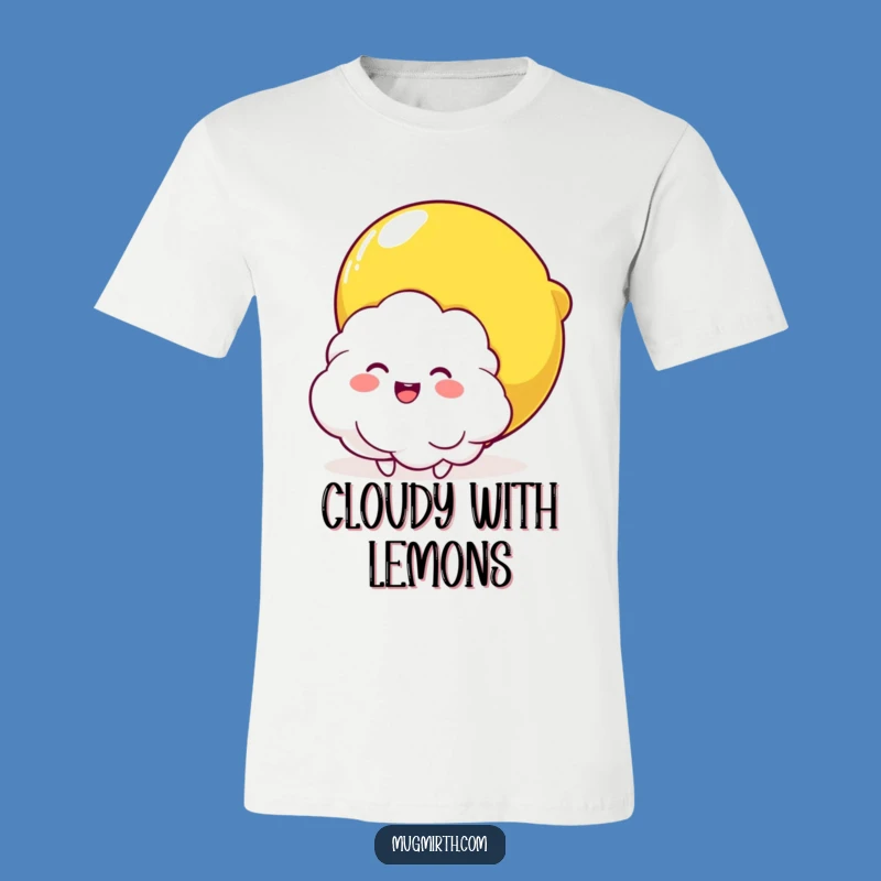 Funny Cloud & Lemon Squeeze T-Shirt: Joyful Citrus Hug Graphic Tee Gift