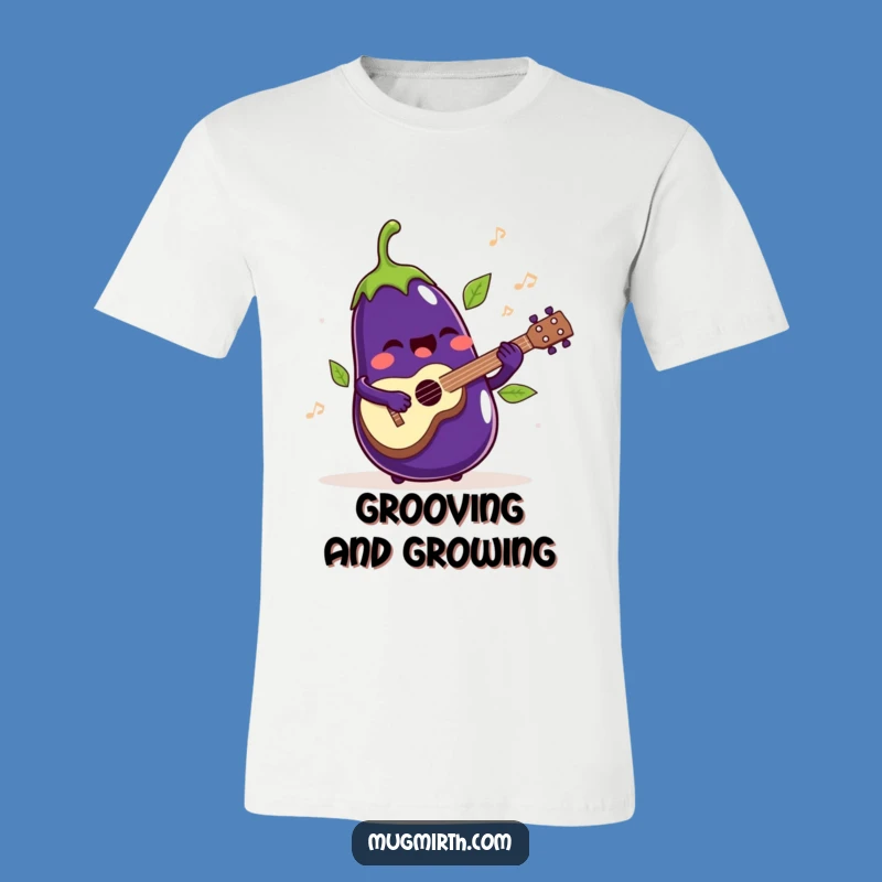 Funny Singing Eggplant T-Shirt: Wear Your Love for Music and Veggies Loudly