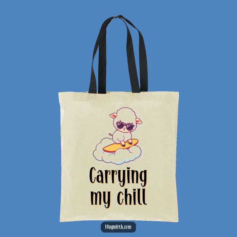 Funny Surfing Sheep Tote Bag - Carry Your Cool Vibes!