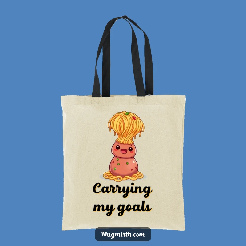 Funny Spaghetti Headstand Tote Bag: Carry Your Groceries with Italian Food Flair
