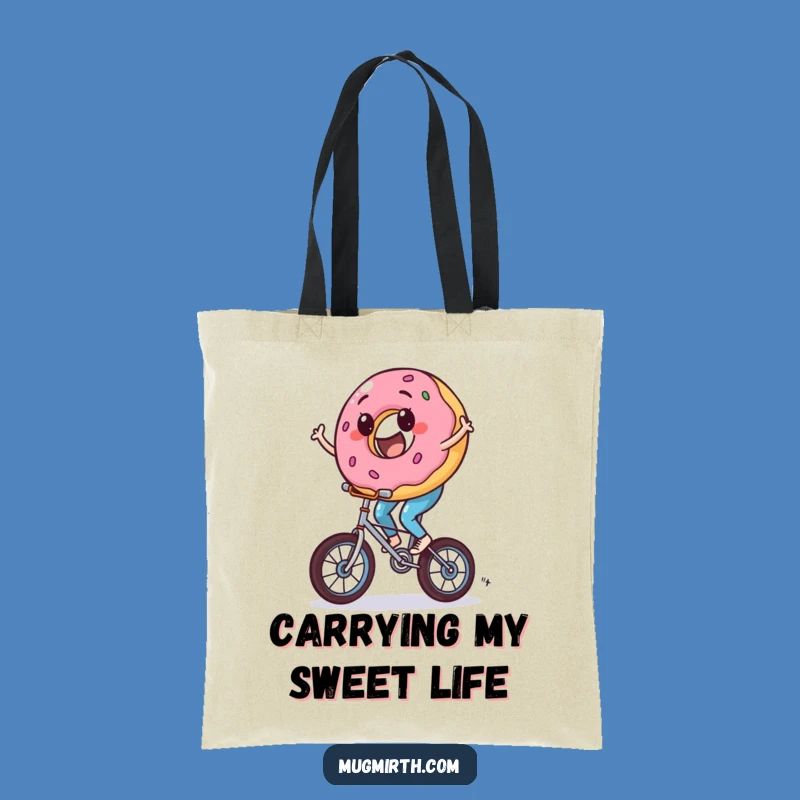 Funny Donut Unicycle Tote Bag - Carry Your Fun with This Hilarious Bag!