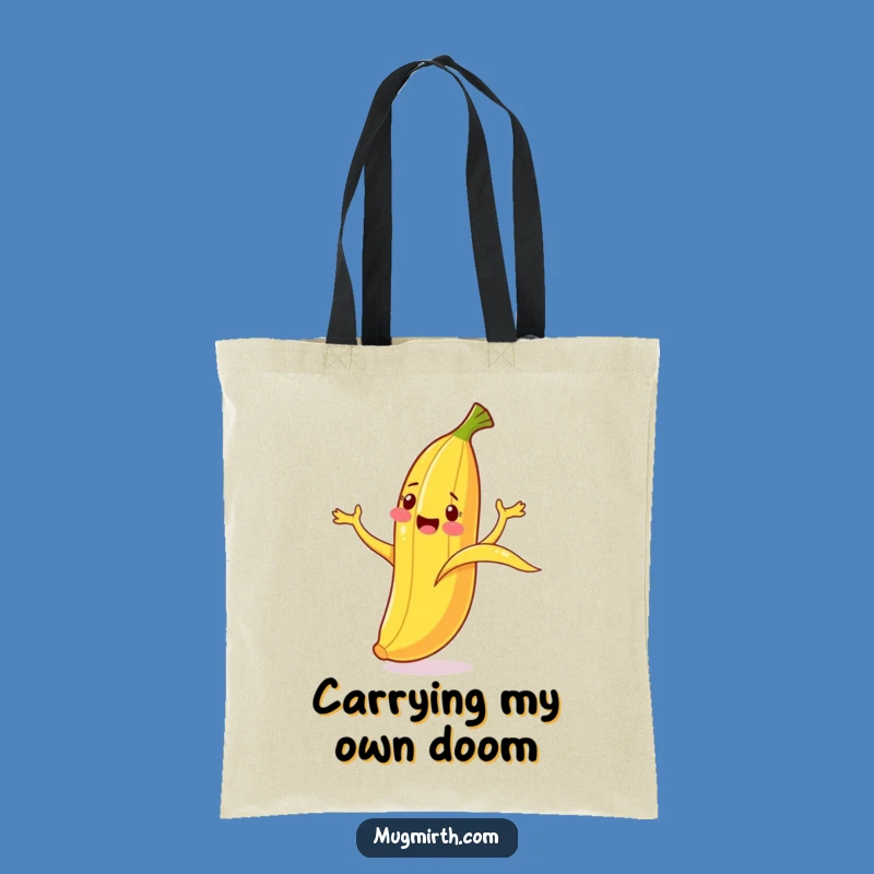 Funny Banana Slip Tote Bag: Carry your items with fruity flair, a practical funny gift!