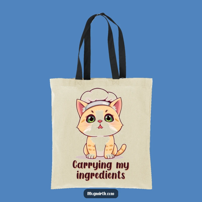 Funny Bewildered Cat Chef Tote Bag: Carry Your Laughs and Groceries!