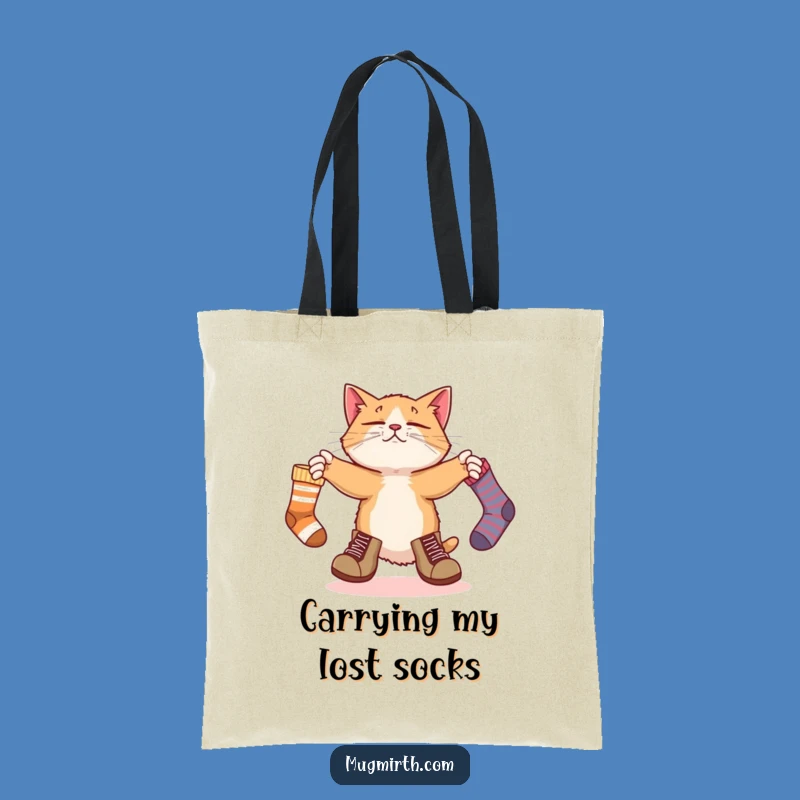 Funny Cat Boots Juggling Socks Tote Bag - Eco-Friendly & Hilarious Accessory
